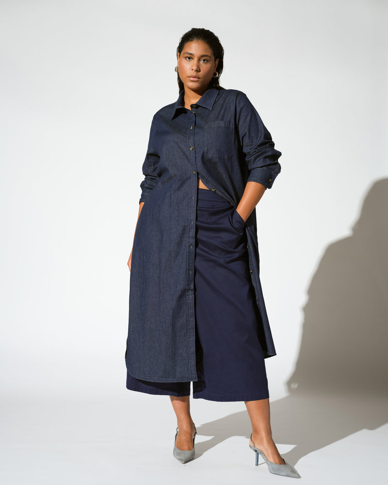 Perfect Tencel Chambray Culottes - Cerulean