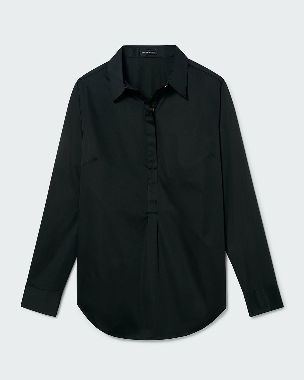 Elbe Popover Stretch Poplin Shirt Petite Fit - Black