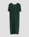 Teresa Liquid Jersey V-Neck Dress - Forest Green