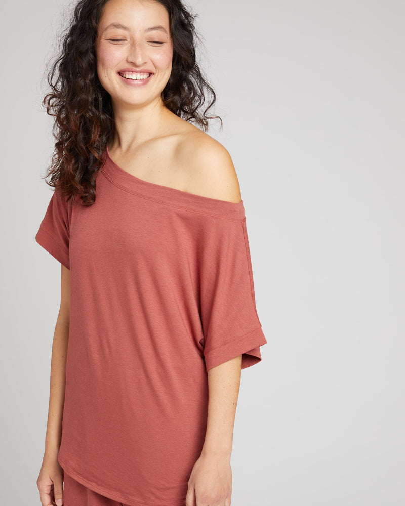 Dolci Short Sleeve Top - Terracotta