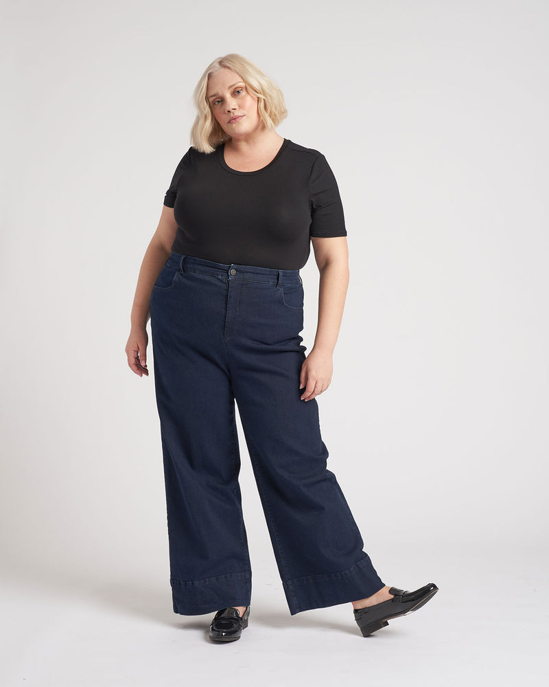 Carrie High Rise Wide Leg Jeans - Dark Indigo