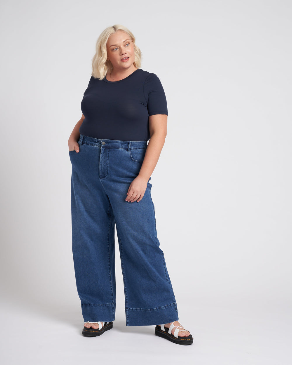 Carrie High Rise Wide Leg Jeans - True Blue