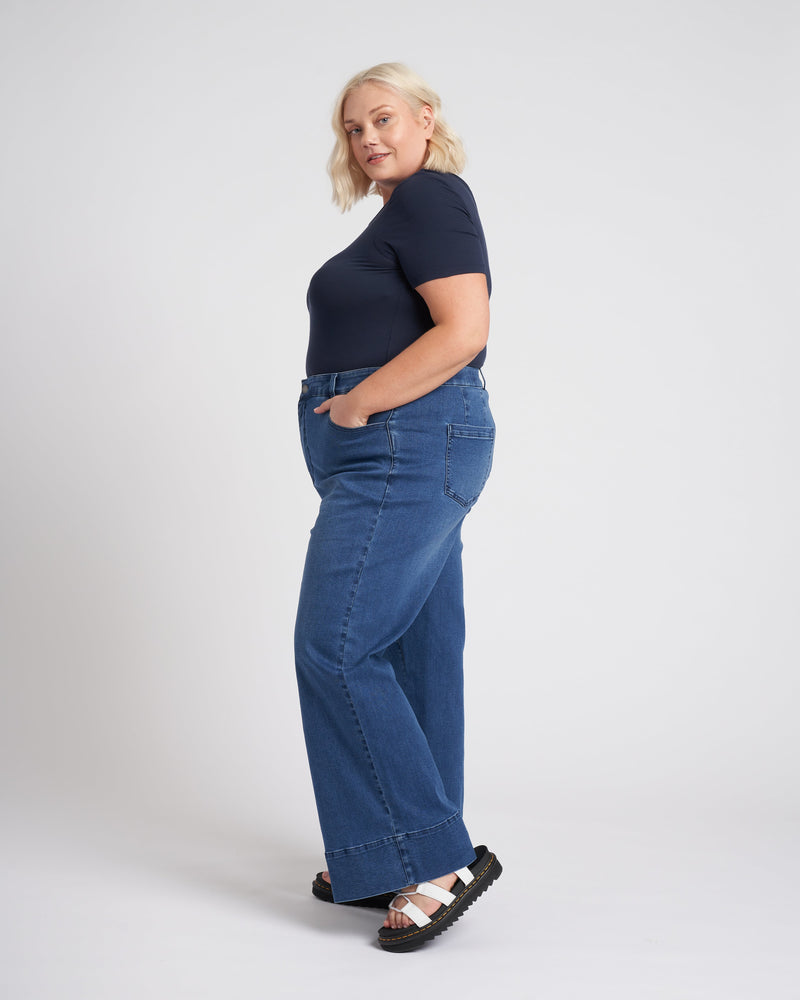 Carrie High Rise Wide Leg Jeans - True Blue