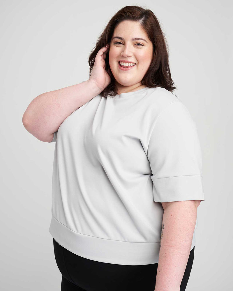 Claire Ponte Top - Dove Grey