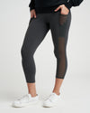 Gabby Cropped Mesh Legging - Black Sand