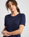 Bobbi Gathered Shoulder Tee - Navy