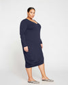 Iconic Long Sleeve V-Neck Geneva Dress - Midnight