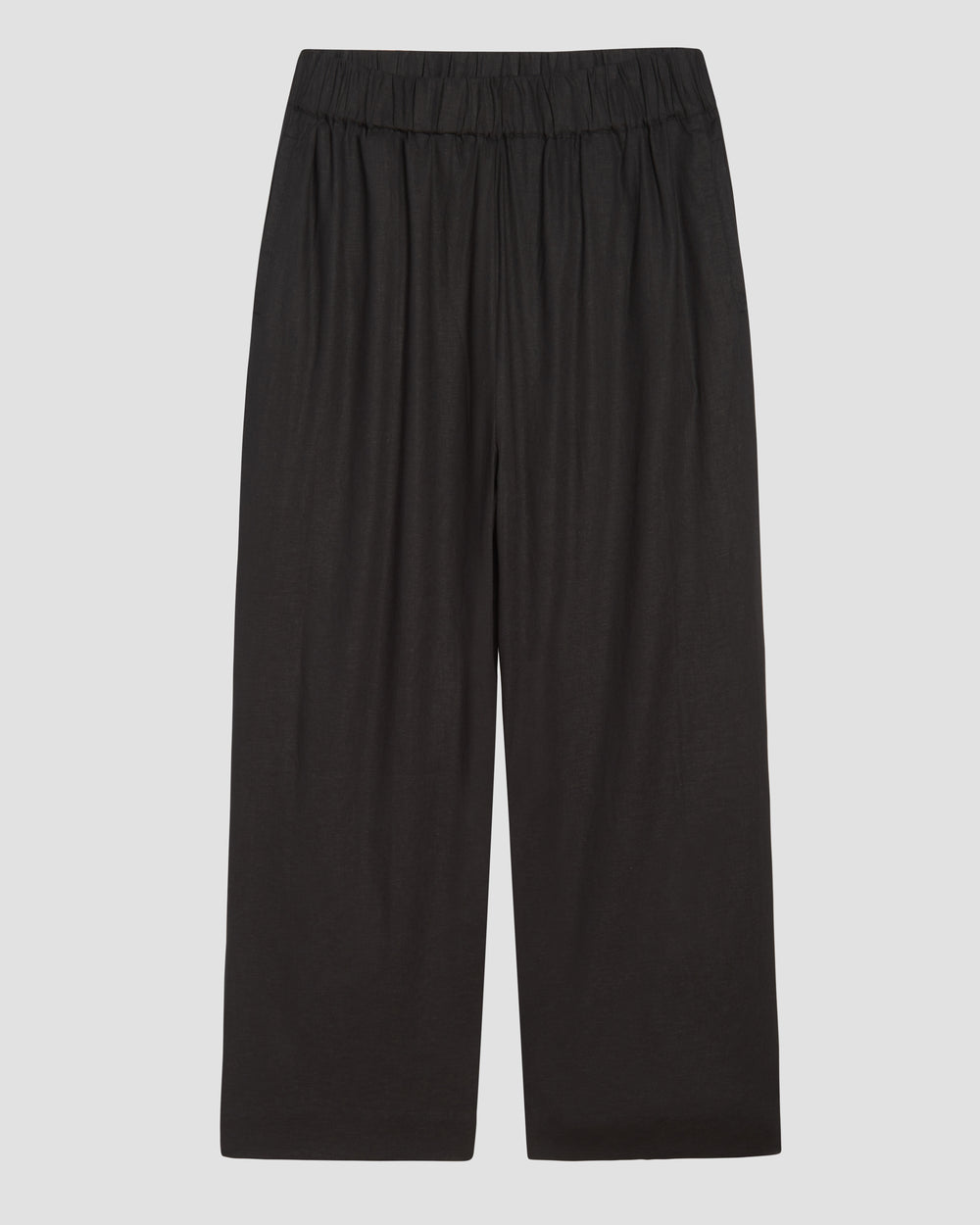 Iris Linen Easy Pull-On Pants - Black