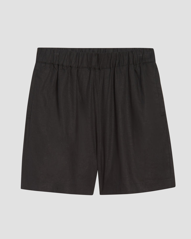 Juniper Linen Easy Pull-On Shorts - Black