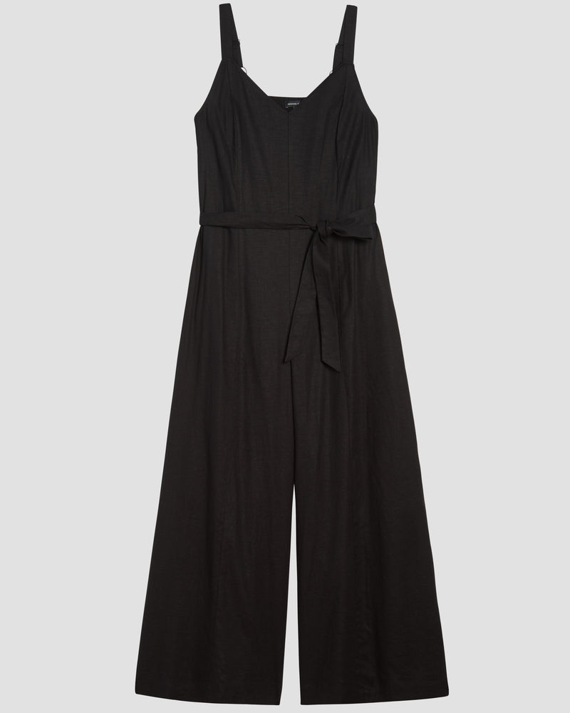 Promenade Linen Jumpsuit - Black