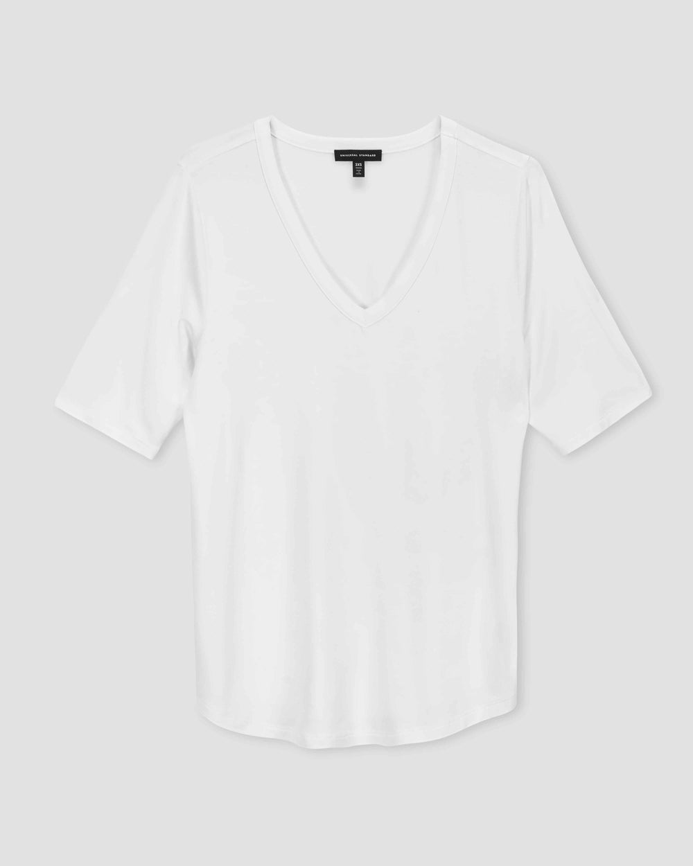 Lily Liquid Jersey V-Neck Stovepipe Tee - White