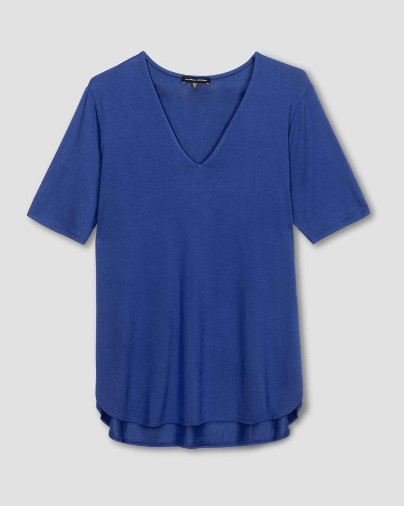 Liquid Jersey Emma V Neck Easy Tee - Royal Blue