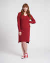 Long Sleeve Tesino Washed Jersey Dress - Red Dahlia