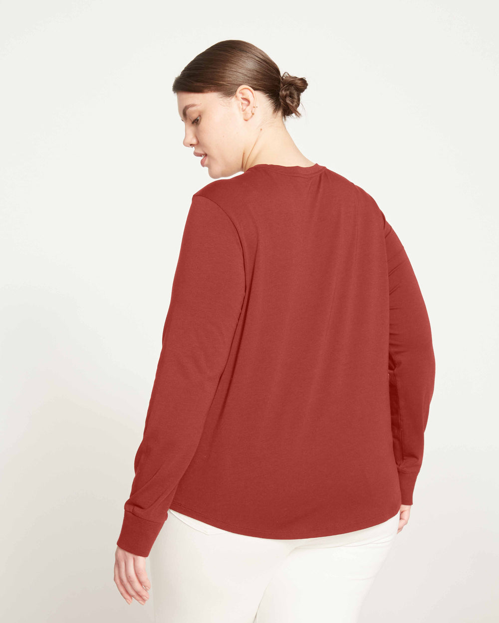 Long Sleeve V Rex - Burnt Red