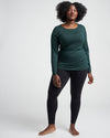 Mia Long Sleeve Movement Tee - Forest Green