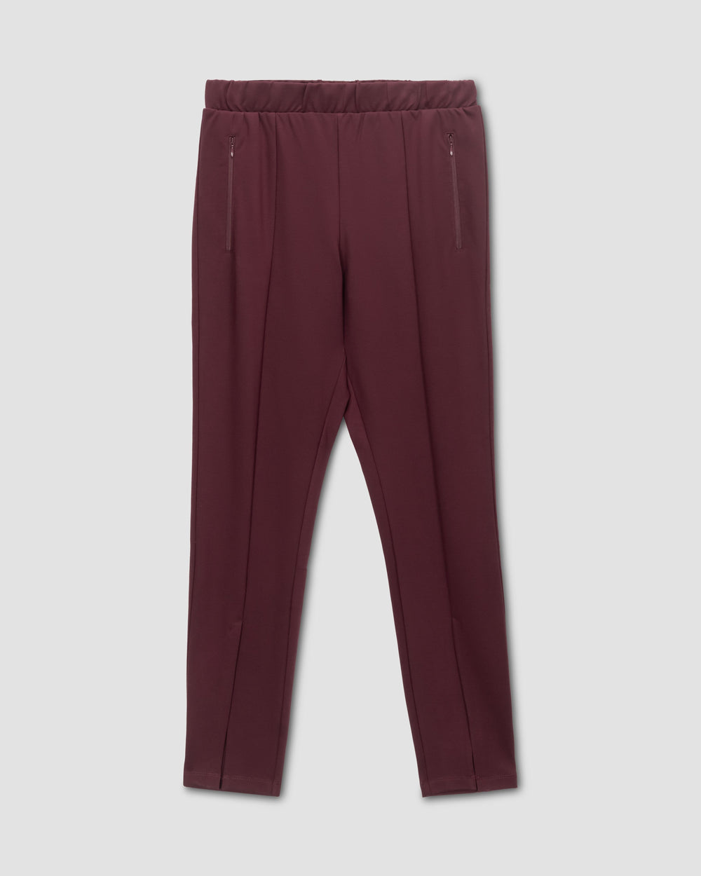 Flaunt Slit Signature Ponte Pants - Oxblood