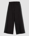 Stephanie Wide Leg Stripe Ponte Pants 30 Inch - Black with Black Stripe