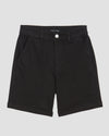 Casual Cuffed Twill Shorts - Black