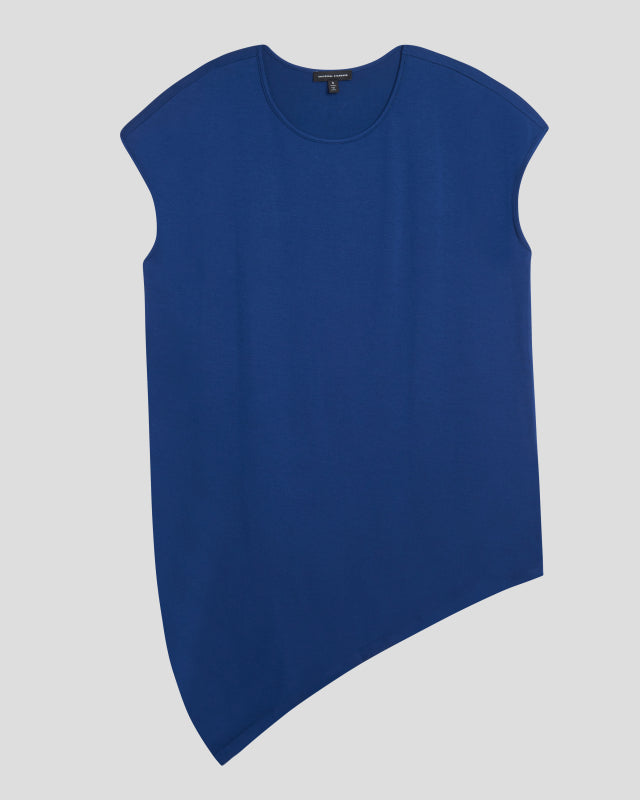 Liquid Jersey Crew Neck Genevette Top - True Blue