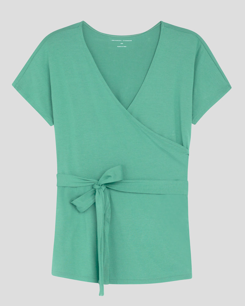 Fine Jersey Wrap Top - Mint