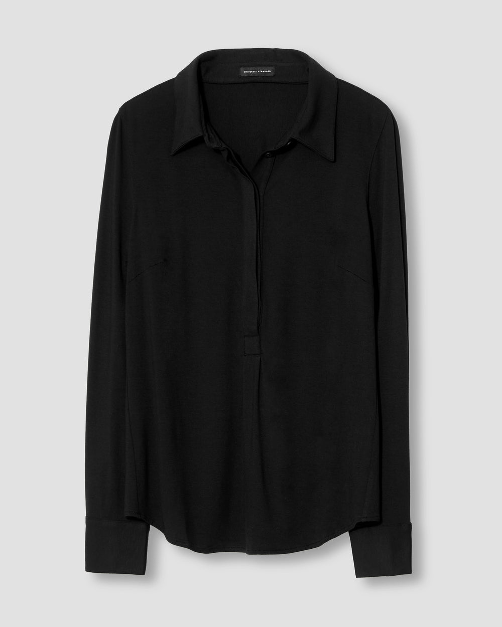 Elbe Popover Liquid Jersey Shirt Classic Fit - Black