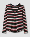 Long Sleeve V Rex - Black/Red/White Stripe