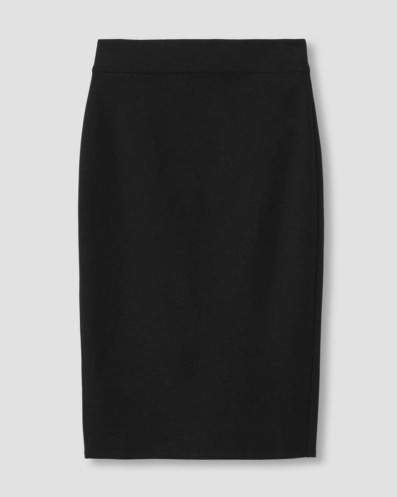 Lynn Luxe Twill Pencil Skirt - Black