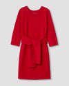 Misa Tie Sweatshirt Dress - Red