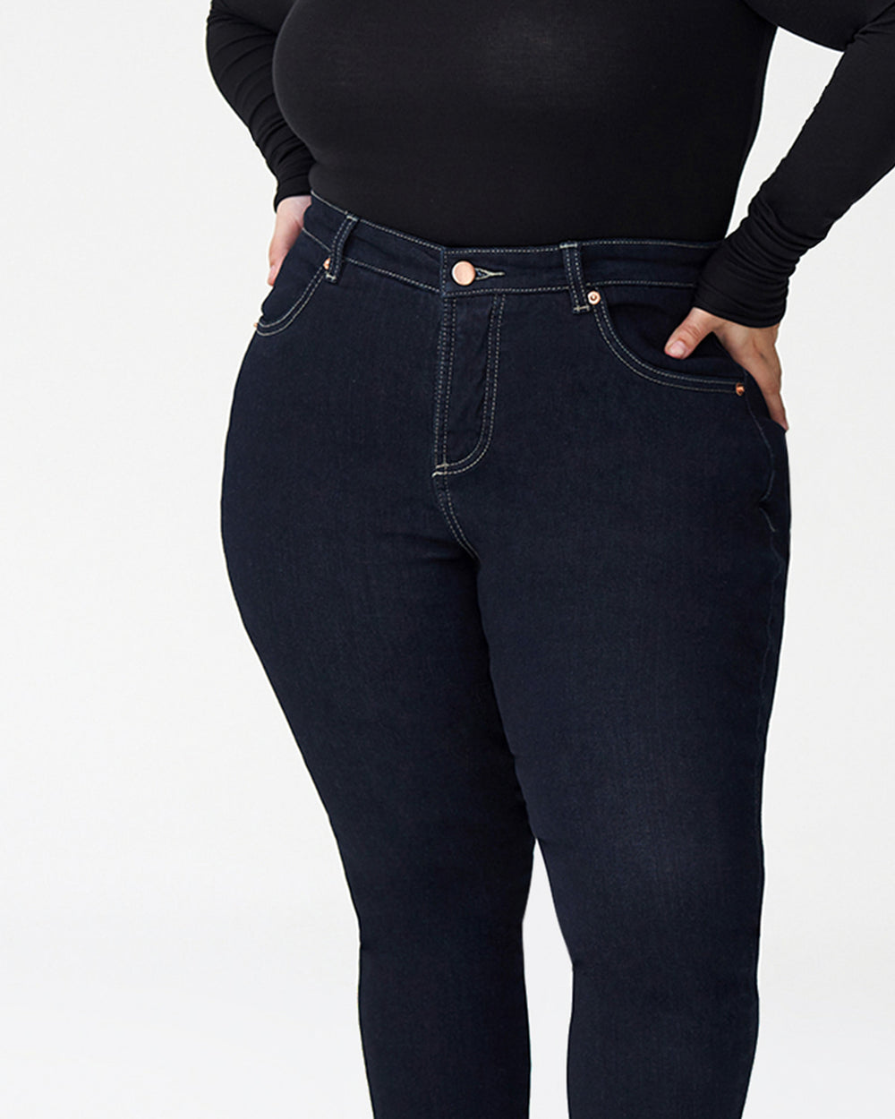 Seine High Rise Skinny Jeans Petite - Dark Indigo