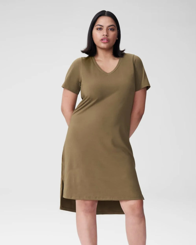 Tesino Washed Jersey Dress - Olive