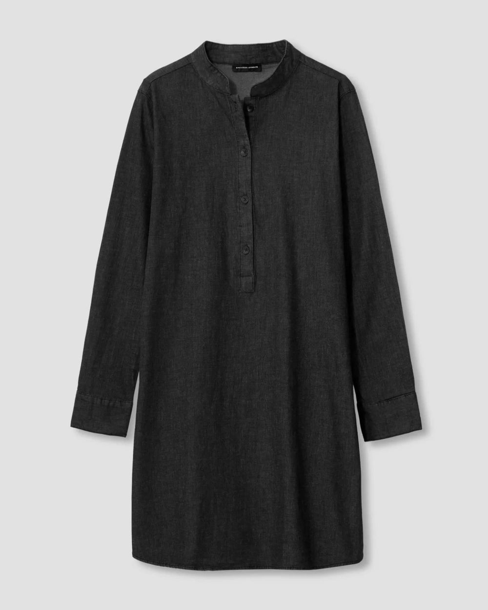 Hannah Stretch Cotton Chambray Shirtdress - Black