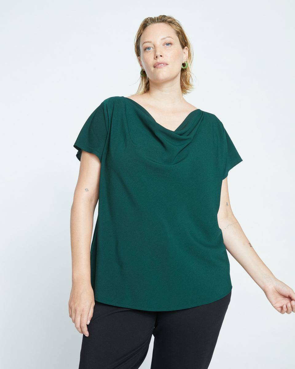 Better-Than-Silk Shell Top - Forest Green Zoom image 1