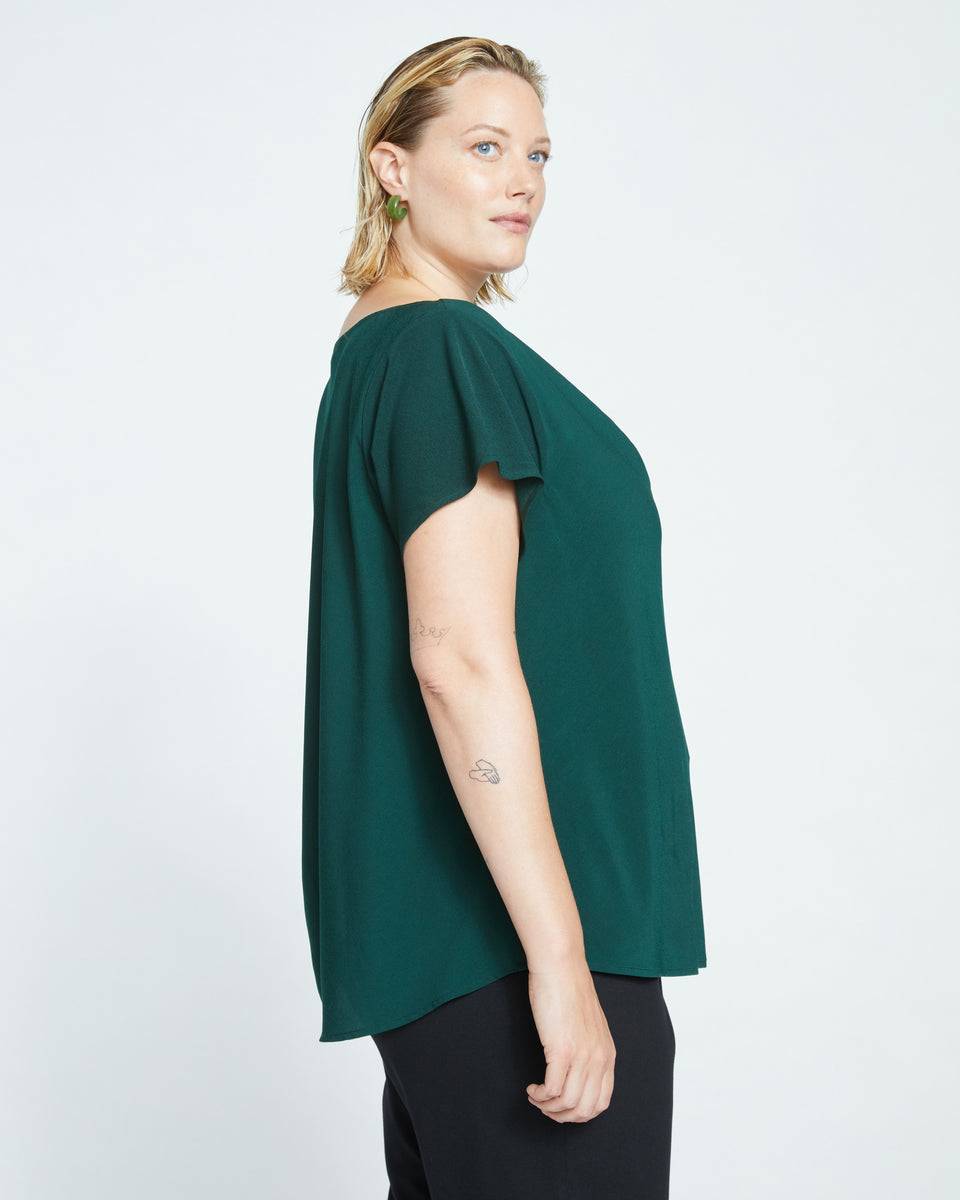 Better-Than-Silk Shell Top - Forest Green Zoom image 2