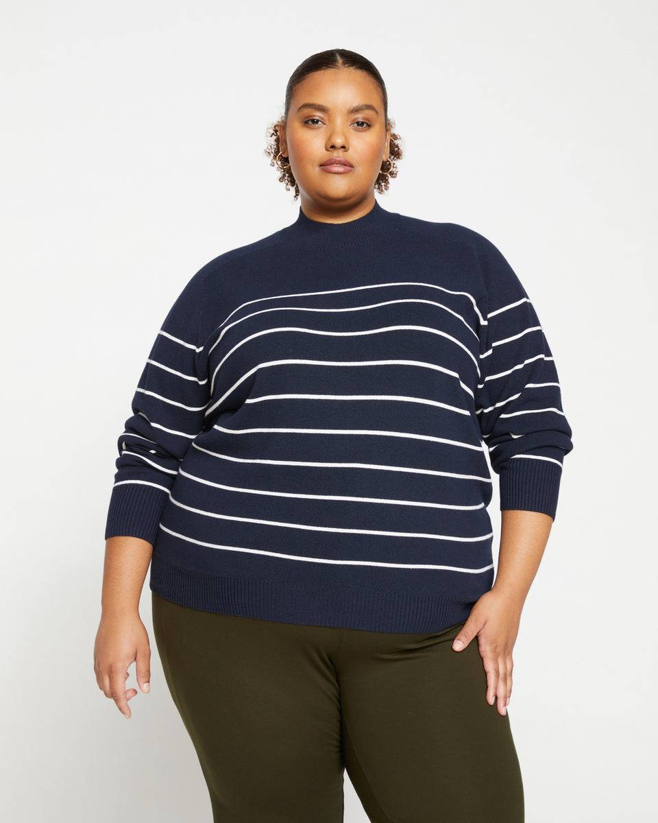Mariniere Eco Relaxed Core Sweater - Navy/White Zoom image 1