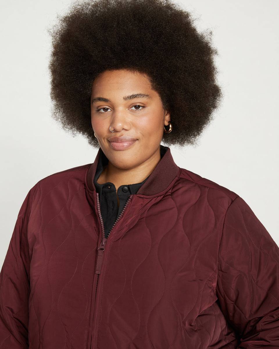 Hudson Quilted Coat - Black Cherry Zoom image 1