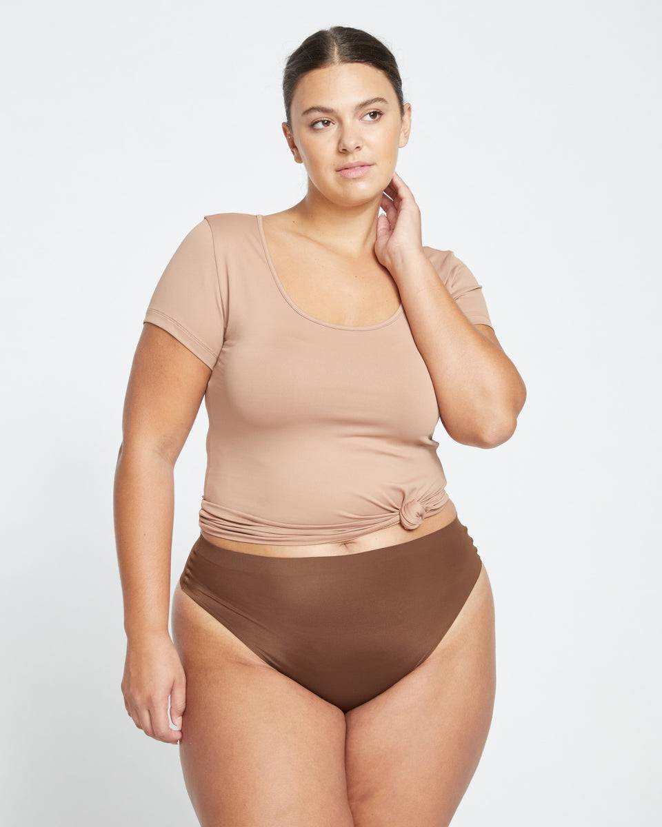 LaserSmooth High Rise Thong - Cocoa