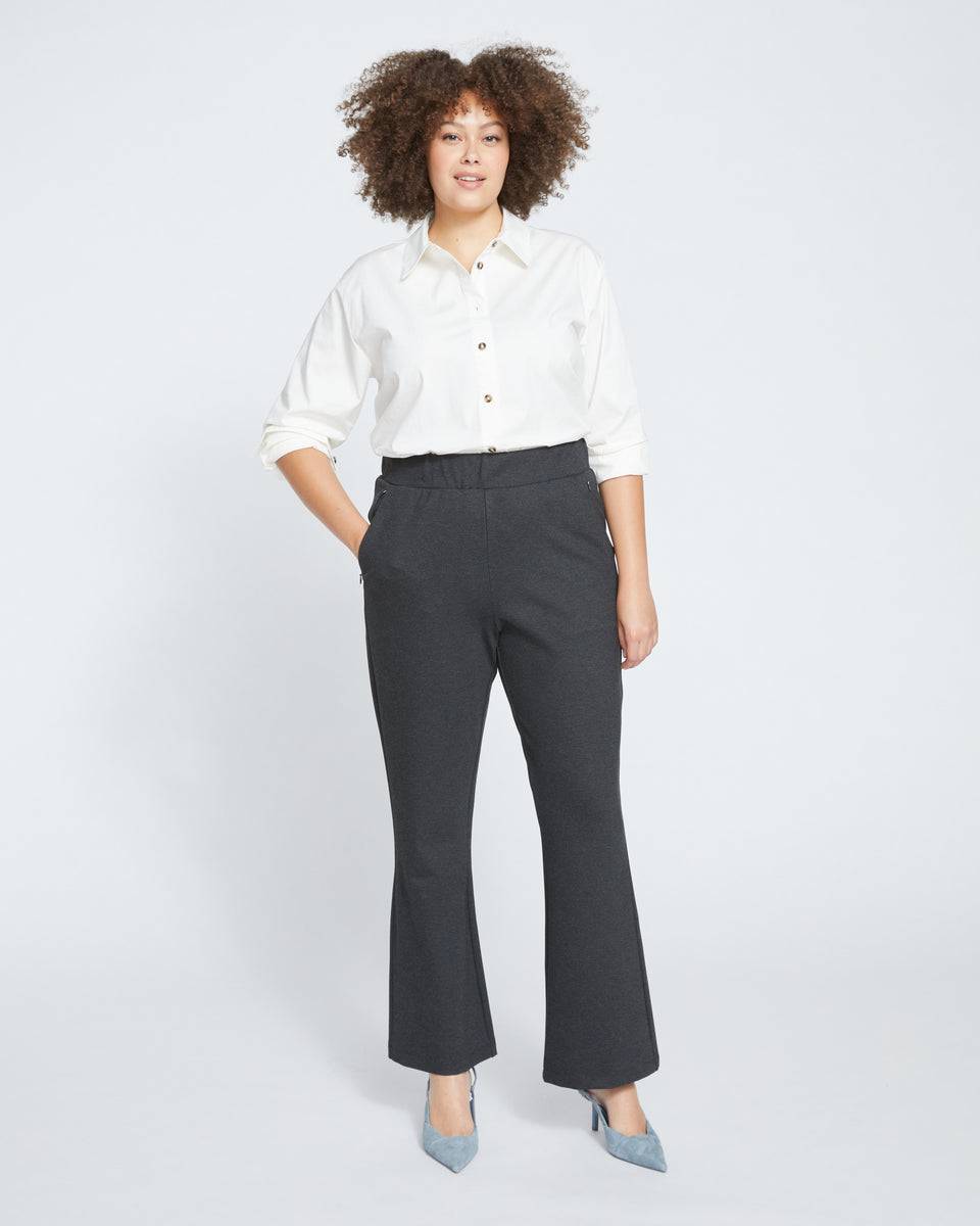 Pull On Bootcut Ponte Pants - Charcoal Zoom image 0