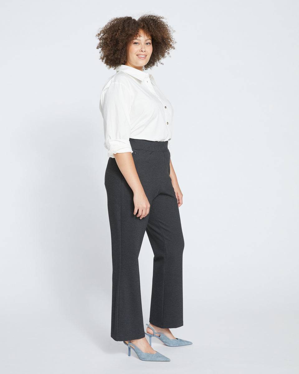 Pull On Bootcut Ponte Pants - Charcoal Zoom image 2