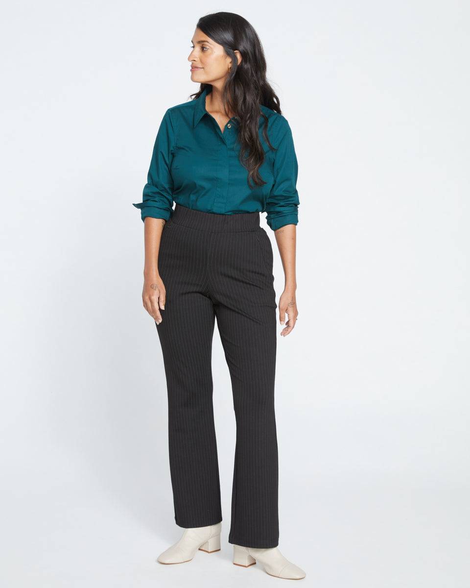 UA CHEF Pinstripe Black Women's 4-Pocket Classic fit Pant, Chef Pants