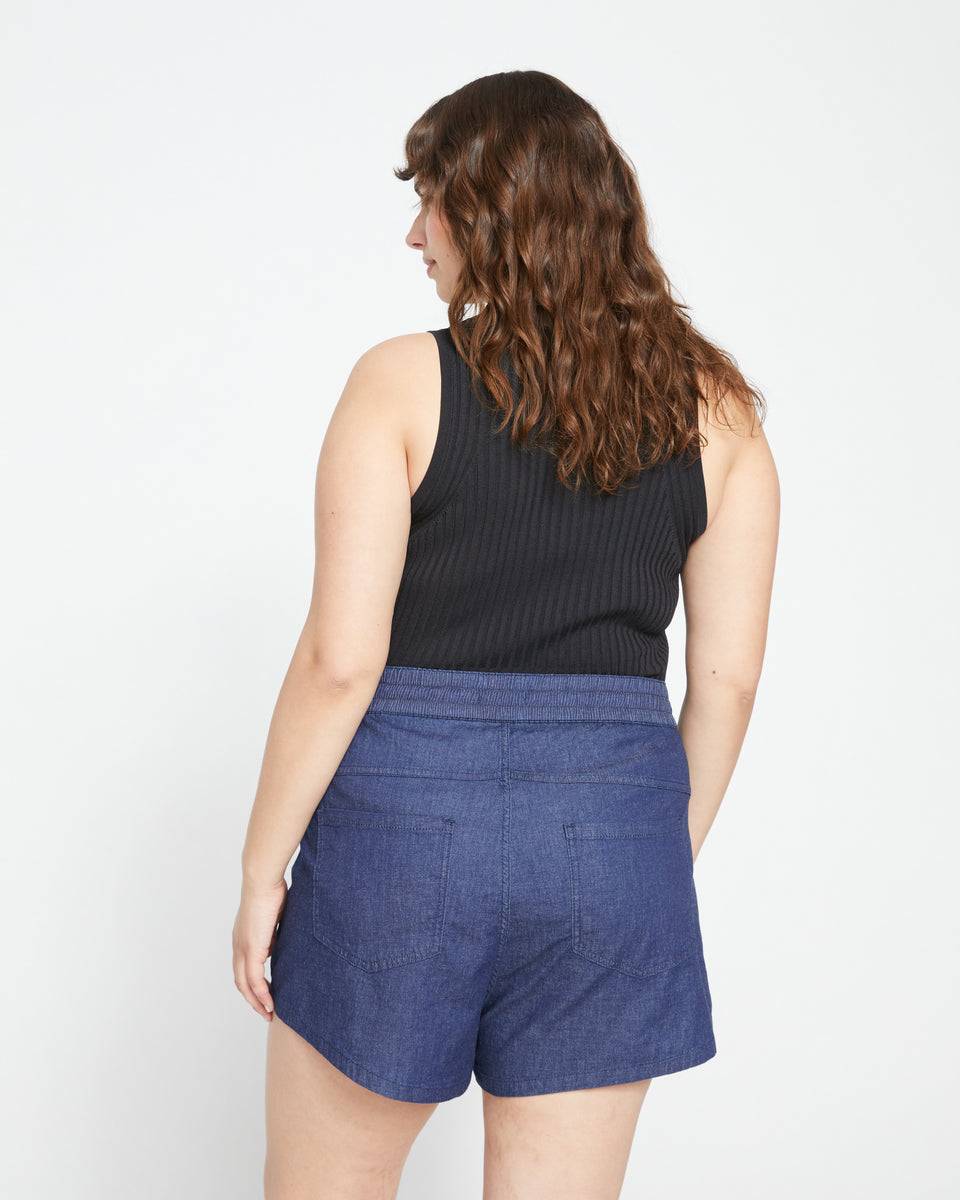 Capri Chambray Shorts - Dark Indigo Zoom image 3