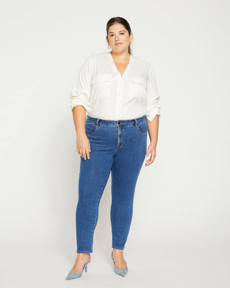 Seine Mid Rise Skinny Jeans 32 Inch - True Blue
