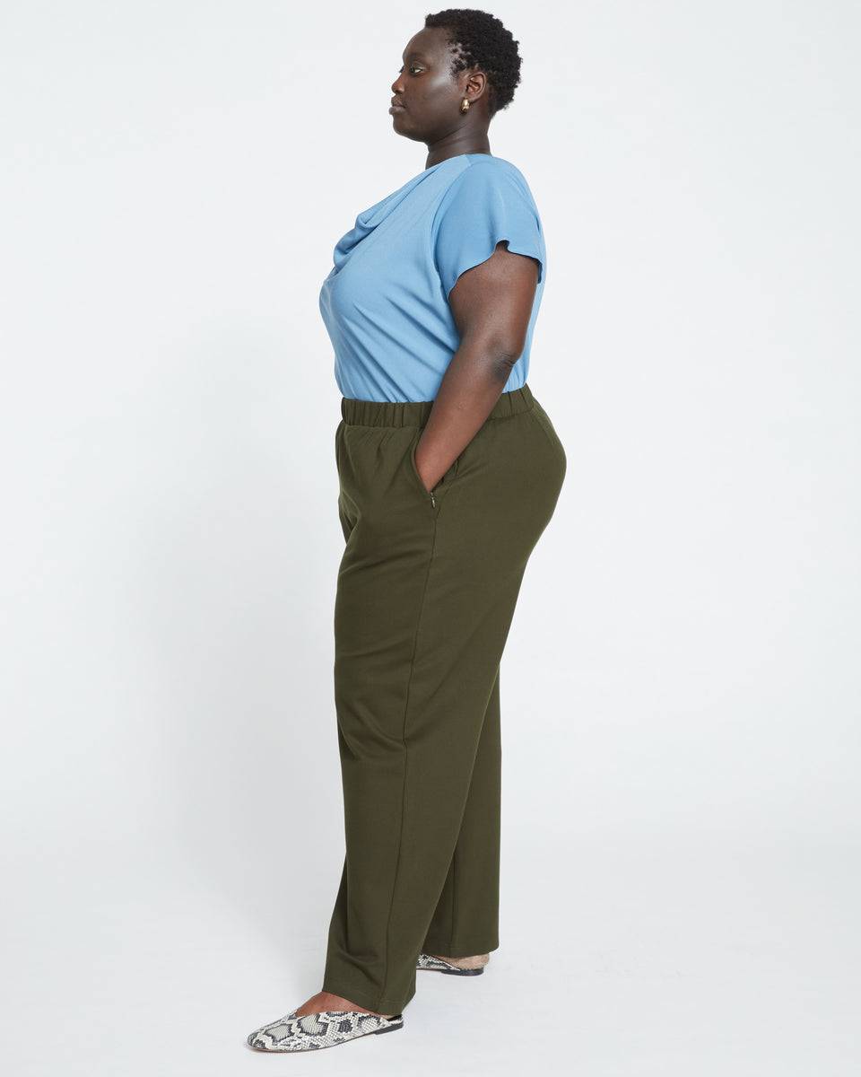 Stephanie Wide Leg Ponte Pants - Evening Forest Zoom image 2