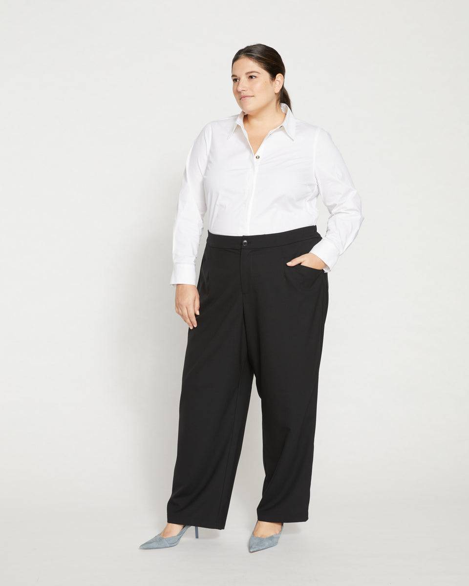 Tribeca Stretch Wool Trousers - Black Zoom image 2