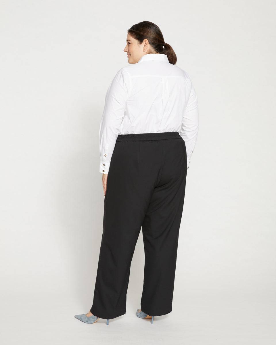 Tribeca Stretch Wool Trousers - Black Zoom image 3
