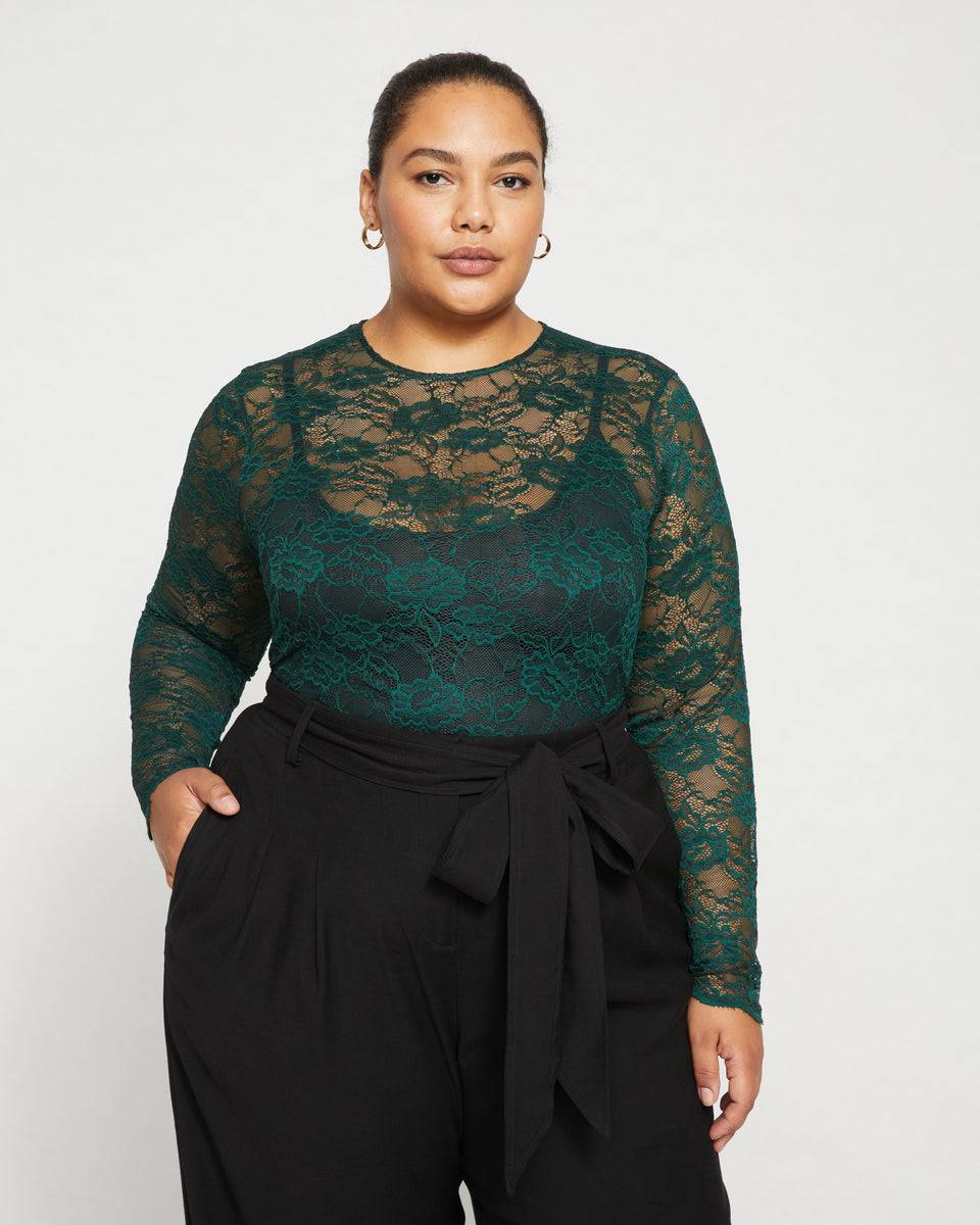 Thames Lace Top - Forest Green Zoom image 0