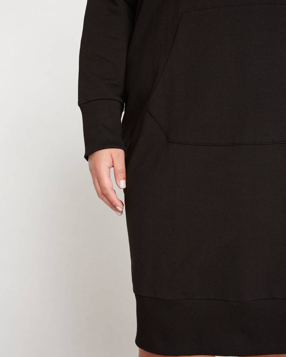 Classic Light Terry Sweatshirt Dress - Black Zoom image 1