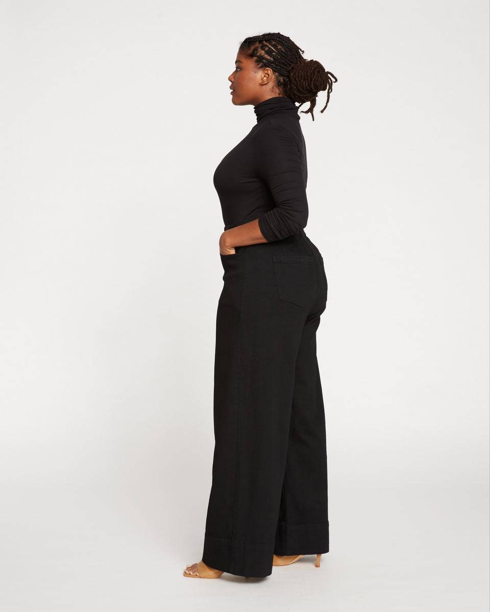 Carrie High Rise Wide Leg Jeans - Black Zoom image 4