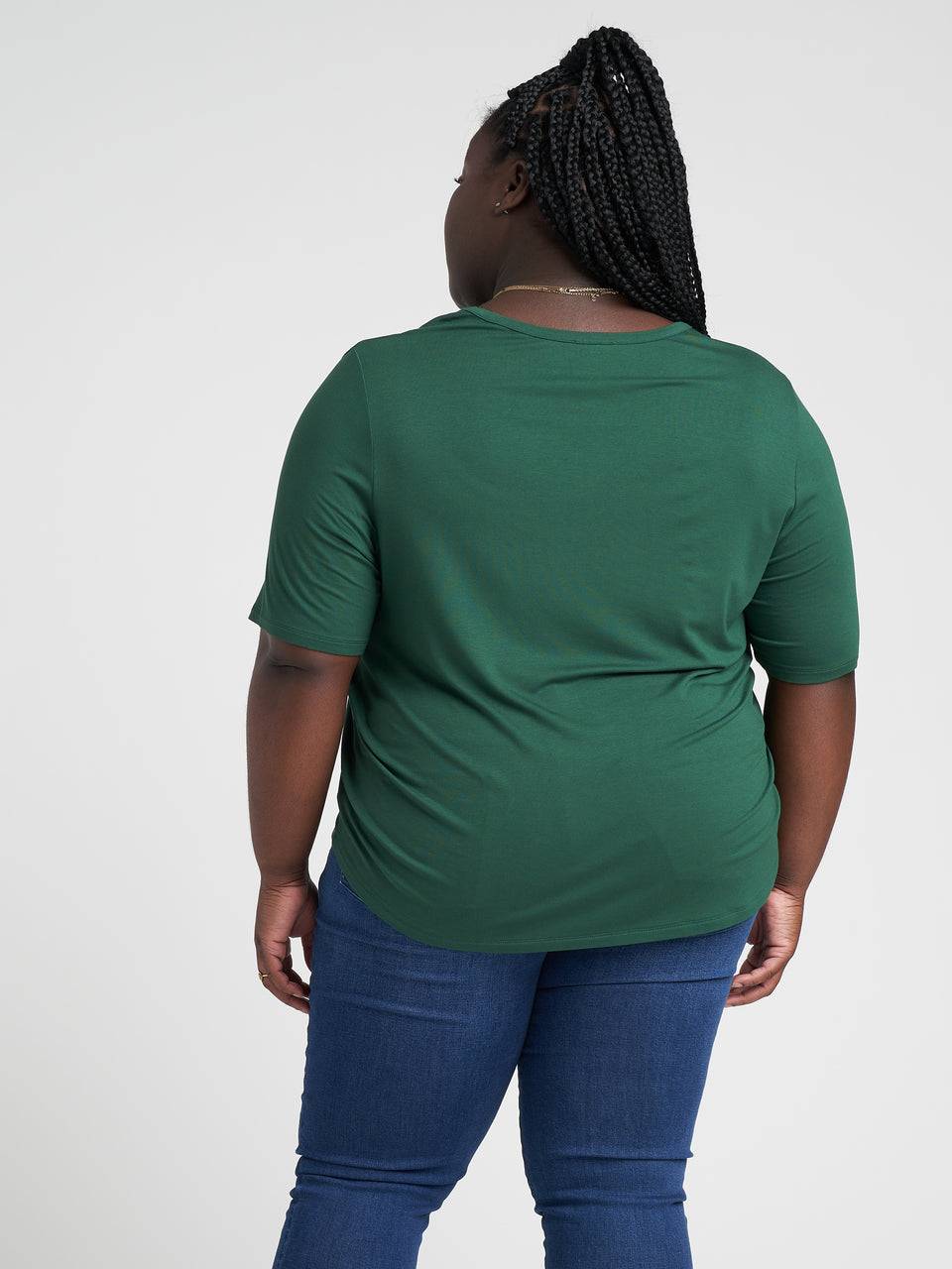 Lily Liquid Jersey V-Neck Stovepipe Tee - Kelly Green Zoom image 4