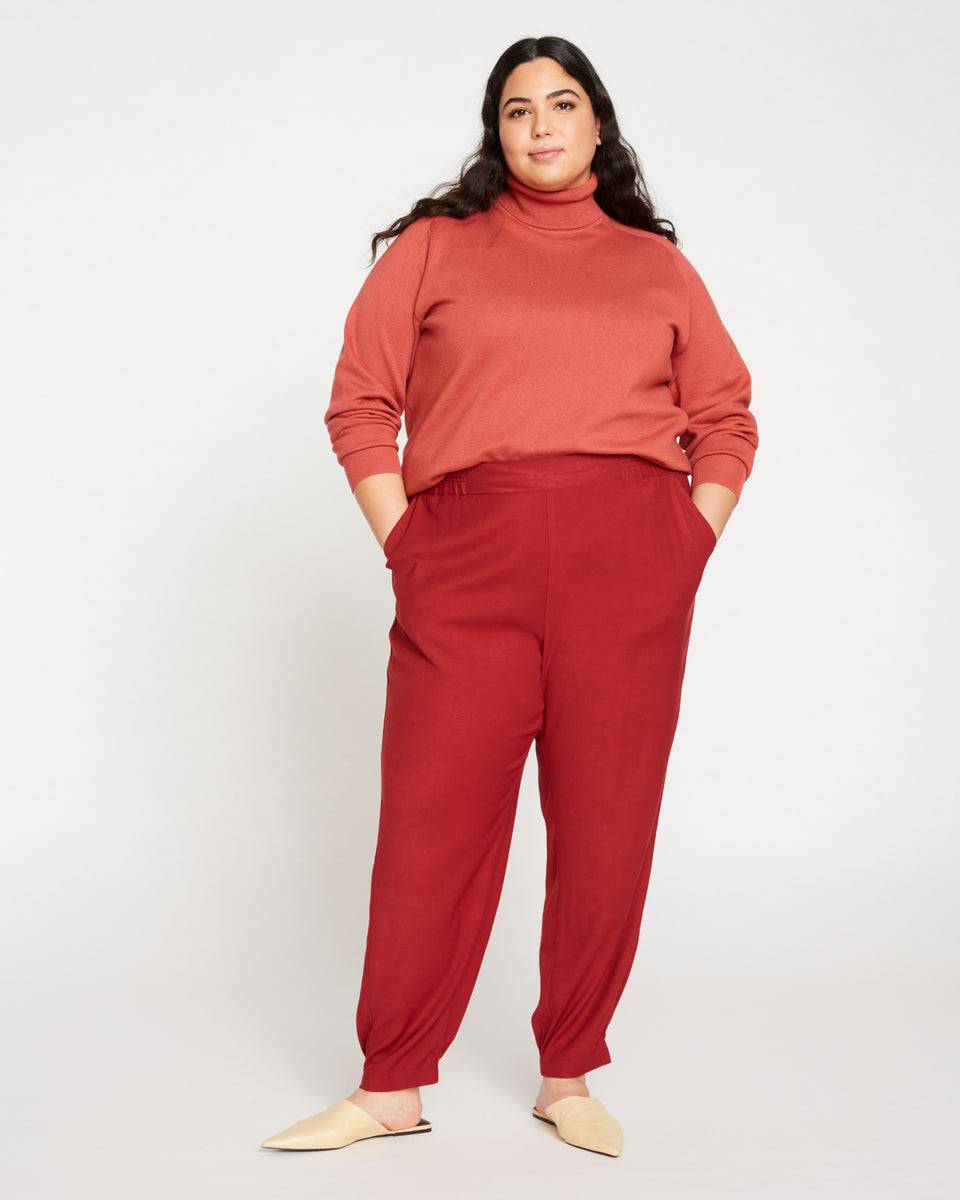 Dylan Luxe Twill Joggers - Sangria Zoom image 0