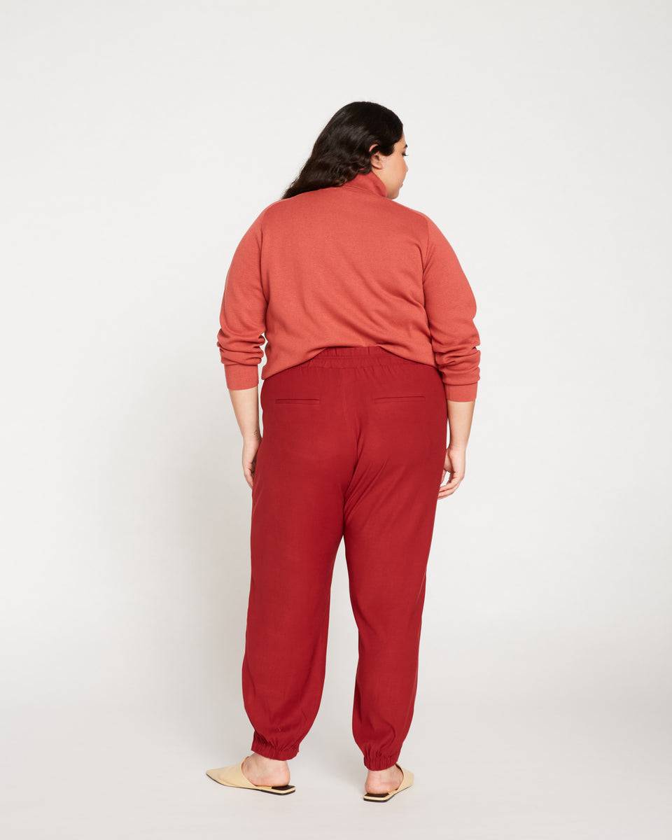 Dylan Luxe Twill Joggers - Sangria Zoom image 3